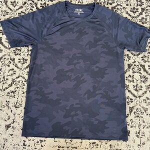 Rhone Camo T Shirt Mens Size Small Navy Blue Lightweight Performance